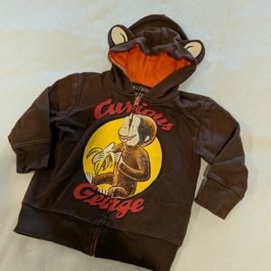 Curious George hoodie with ears